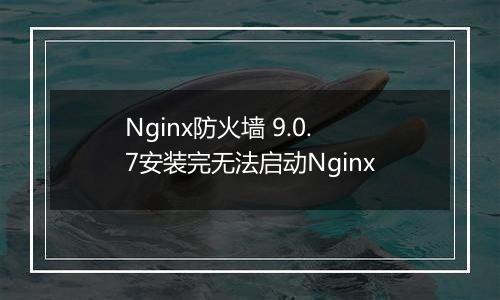 Nginx防火墙 9.0.7安装完无法启动Nginx