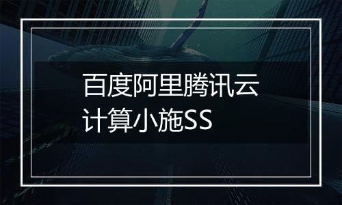 百度阿里腾讯云计算小施SS