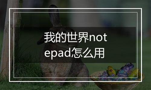 我的世界notepad怎么用