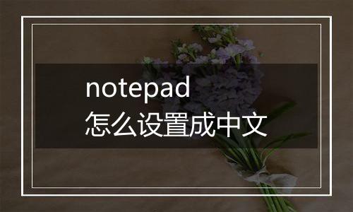 notepad怎么设置成中文