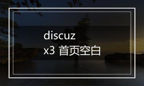 discuz x3 首页空白