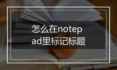 怎么在notepad里标记标题