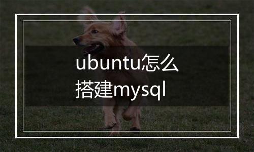 ubuntu怎么搭建mysql