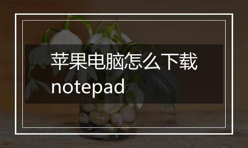 苹果电脑怎么下载notepad
