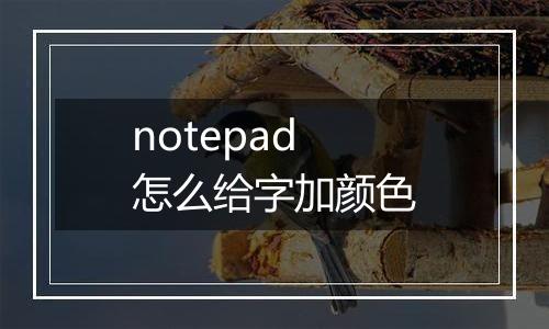 notepad怎么给字加颜色