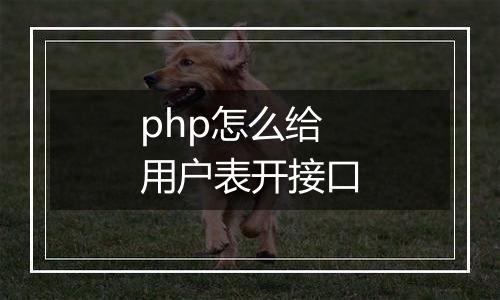 php怎么给用户表开接口