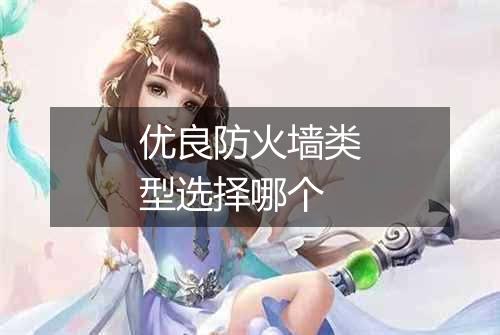 优良防火墙类型选择哪个