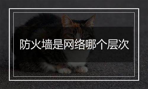 防火墙是网络哪个层次