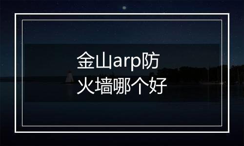 金山arp防火墙哪个好