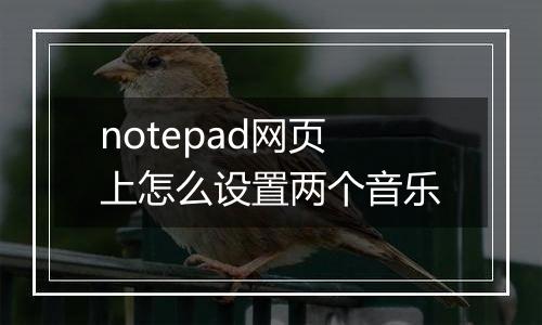 notepad网页上怎么设置两个音乐