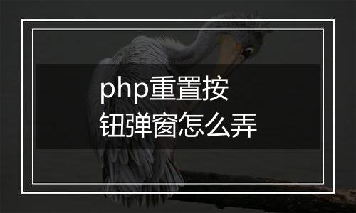 php重置按钮弹窗怎么弄