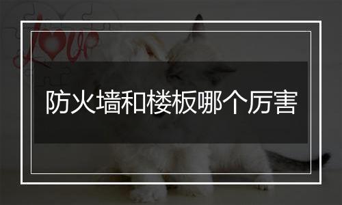 防火墙和楼板哪个厉害