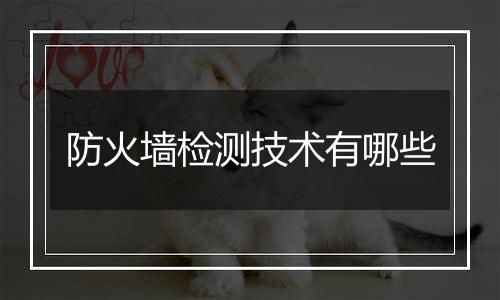 防火墙检测技术有哪些