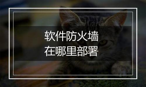 软件防火墙 在哪里部署