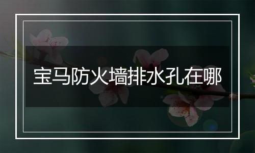 宝马防火墙排水孔在哪