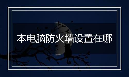 本电脑防火墙设置在哪