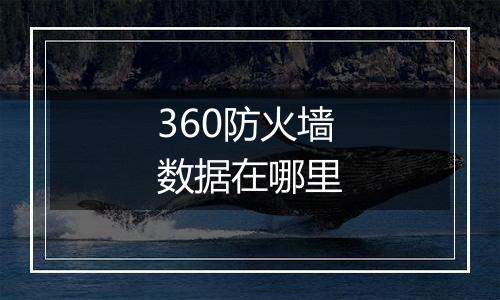 360防火墙数据在哪里