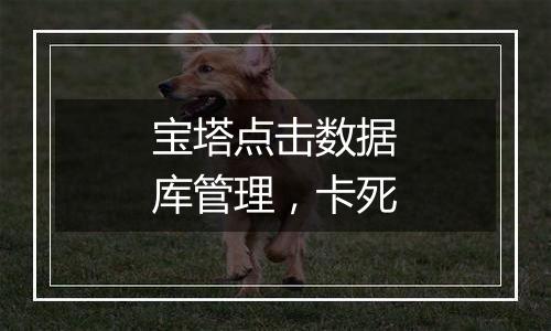 宝塔点击数据库管理,卡死