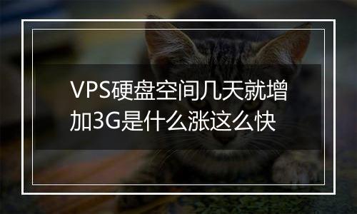 VPS硬盘空间几天就增加3G是什么涨这么快