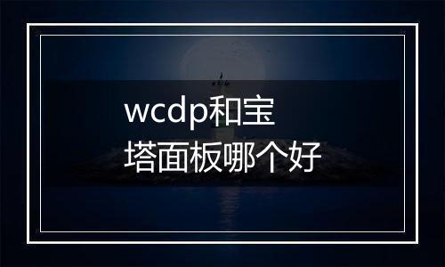 wcdp和宝塔面板哪个好