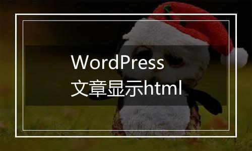 WordPress文章显示html