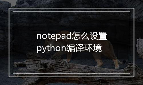 notepad怎么设置python编译环境