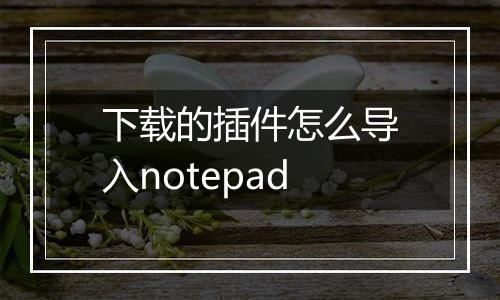 下载的插件怎么导入notepad