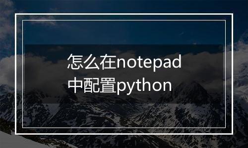 怎么在notepad中配置python