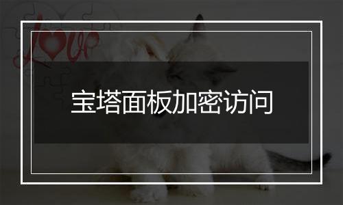 宝塔面板加密访问