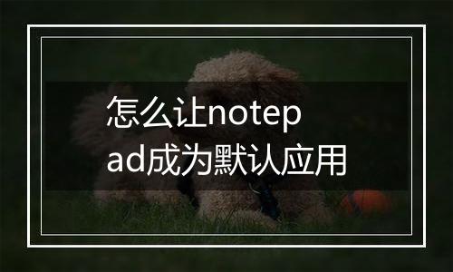 怎么让notepad成为默认应用