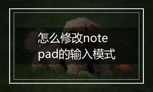 怎么修改notepad的输入模式