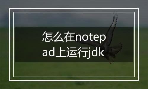 怎么在notepad上运行jdk