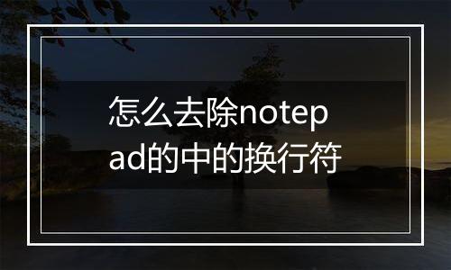怎么去除notepad的中的换行符