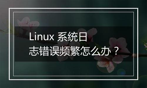 Linux 系统日志错误频繁怎么办?