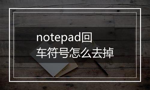 notepad回车符号怎么去掉
