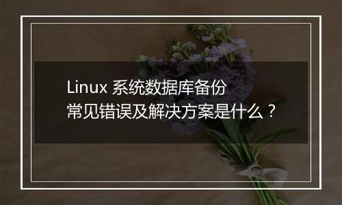 Linux 系统数据库备份常见错误及解决方案是什么?
