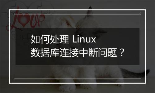 如何处理 Linux 数据库连接中断问题？