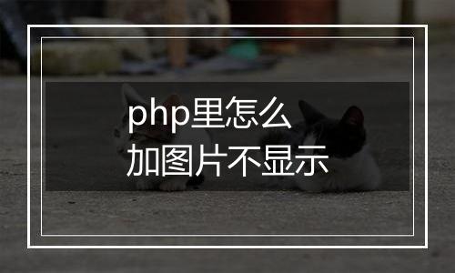 php里怎么加图片不显示