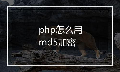 php怎么用md5加密