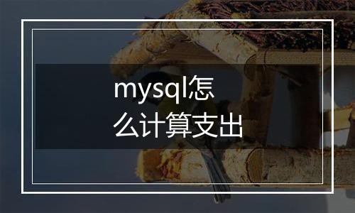 mysql怎么计算支出