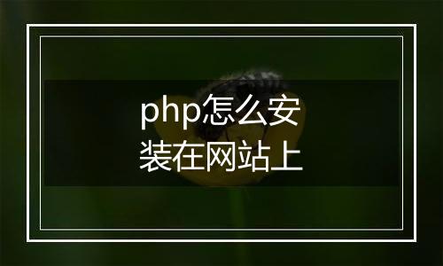 php怎么安装在网站上