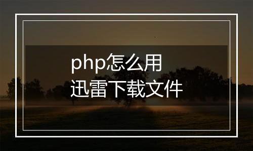php怎么用迅雷下载文件