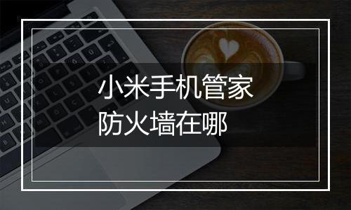 小米手机管家防火墙在哪