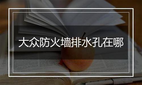 大众防火墙排水孔在哪