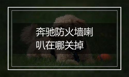 奔驰防火墙喇叭在哪关掉