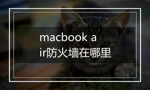macbook air防火墙在哪里