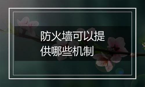 防火墙可以提供哪些机制