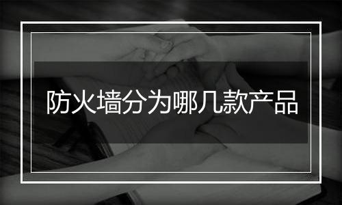 防火墙分为哪几款产品