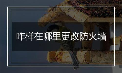 咋样在哪里更改防火墙
