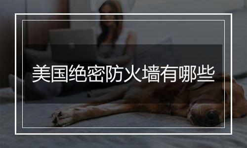 美国绝密防火墙有哪些